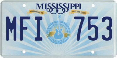 MS license plate MFI753