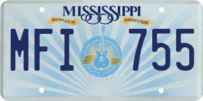 MS license plate MFI755