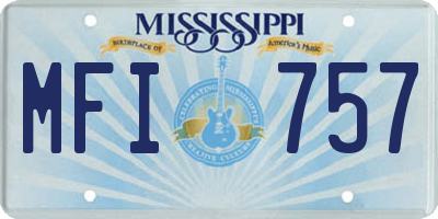 MS license plate MFI757