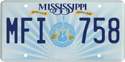 MS license plate MFI758