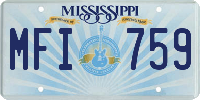 MS license plate MFI759