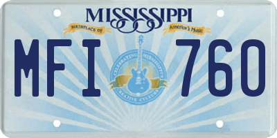 MS license plate MFI760