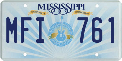 MS license plate MFI761