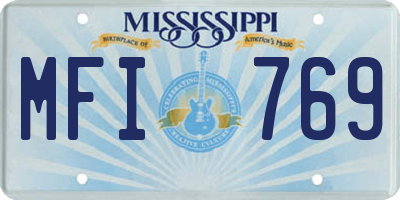 MS license plate MFI769