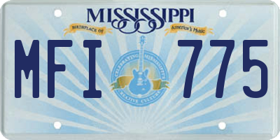 MS license plate MFI775