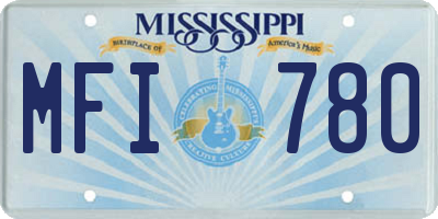 MS license plate MFI780