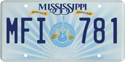 MS license plate MFI781