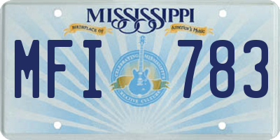 MS license plate MFI783