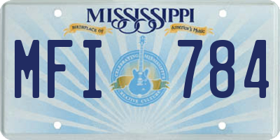 MS license plate MFI784