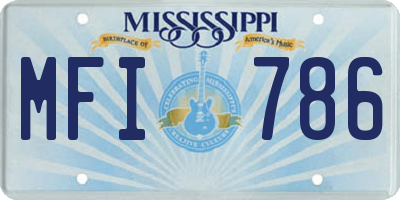 MS license plate MFI786