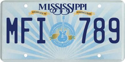MS license plate MFI789