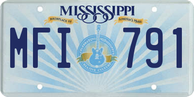 MS license plate MFI791