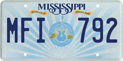 MS license plate MFI792