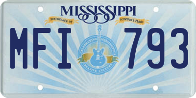MS license plate MFI793