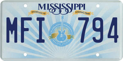 MS license plate MFI794