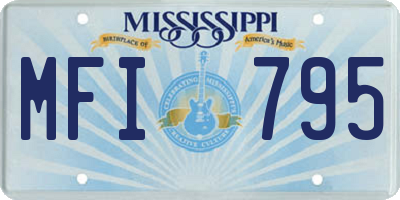 MS license plate MFI795