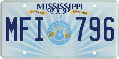 MS license plate MFI796