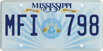 MS license plate MFI798