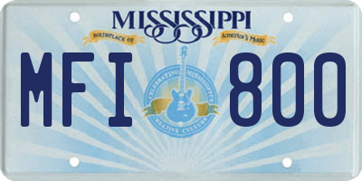 MS license plate MFI800