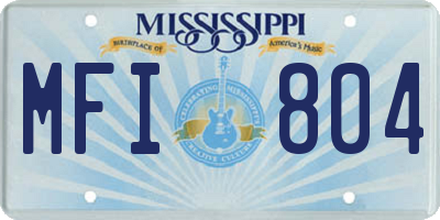 MS license plate MFI804