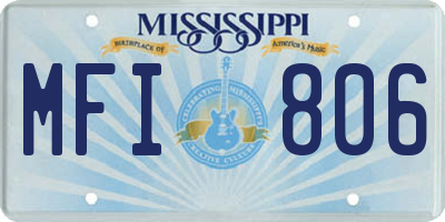 MS license plate MFI806