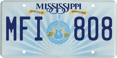 MS license plate MFI808