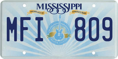 MS license plate MFI809