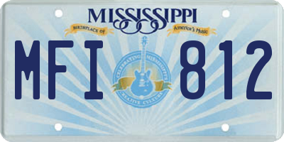 MS license plate MFI812