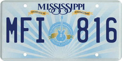 MS license plate MFI816