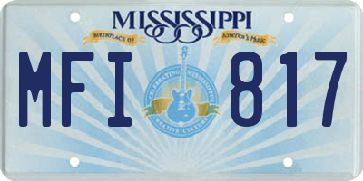 MS license plate MFI817