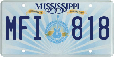 MS license plate MFI818