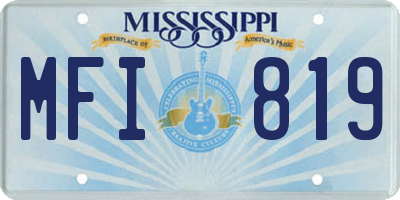 MS license plate MFI819