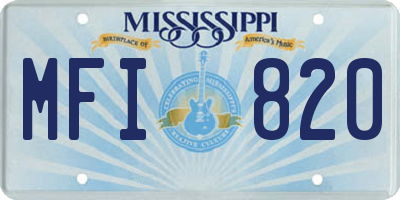 MS license plate MFI820