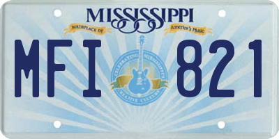 MS license plate MFI821