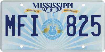 MS license plate MFI825