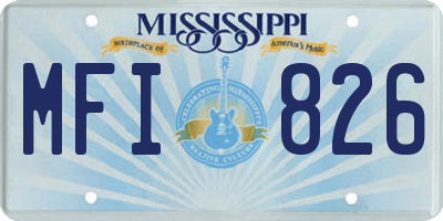 MS license plate MFI826