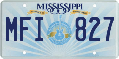 MS license plate MFI827