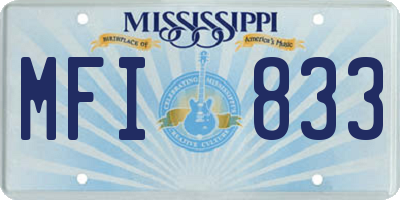 MS license plate MFI833