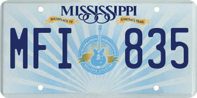MS license plate MFI835