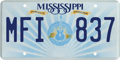 MS license plate MFI837