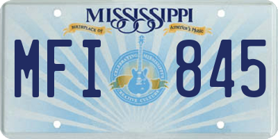 MS license plate MFI845