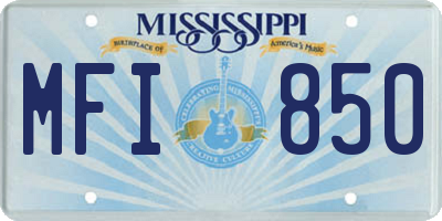 MS license plate MFI850