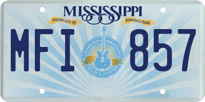 MS license plate MFI857