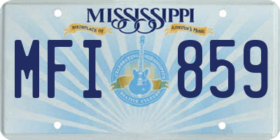 MS license plate MFI859