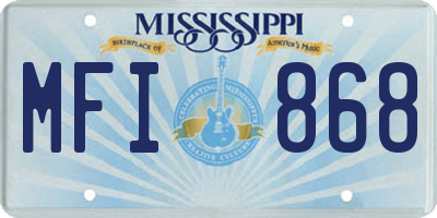 MS license plate MFI868