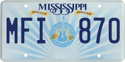 MS license plate MFI870