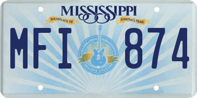 MS license plate MFI874