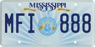 MS license plate MFI888