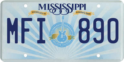 MS license plate MFI890