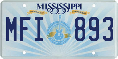 MS license plate MFI893